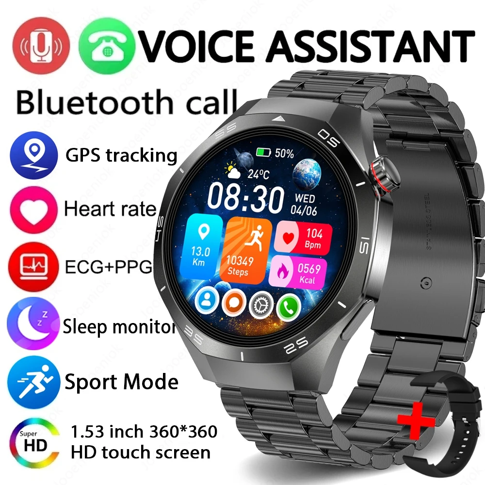 2026New Watch 5 Pro Smart Watch GPS NFC AMOLED Scherm Gezondheidsmonitoring Hartslag Bluetooth Oproep IP67 Waterdicht Mannen Smartwatch