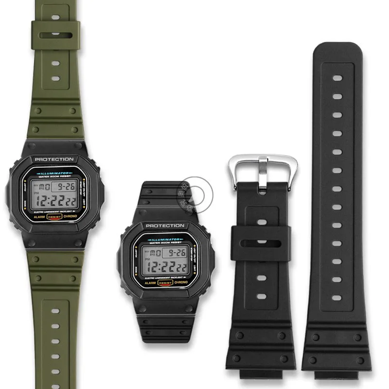 Sports Silicone Rubber Strap for Casio 3229 DW-5600 DW5600 DW-5600BB/LS/SK/E GW-B5600 GW-5000 Small Square Watch Watchband 16mm