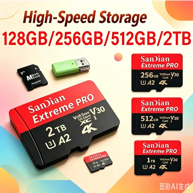 

Original Multi-Capacity Large Storage Memory Card Micro TF SD Card High Speed U3 Mini TF Card For Phone Camera Mac Device