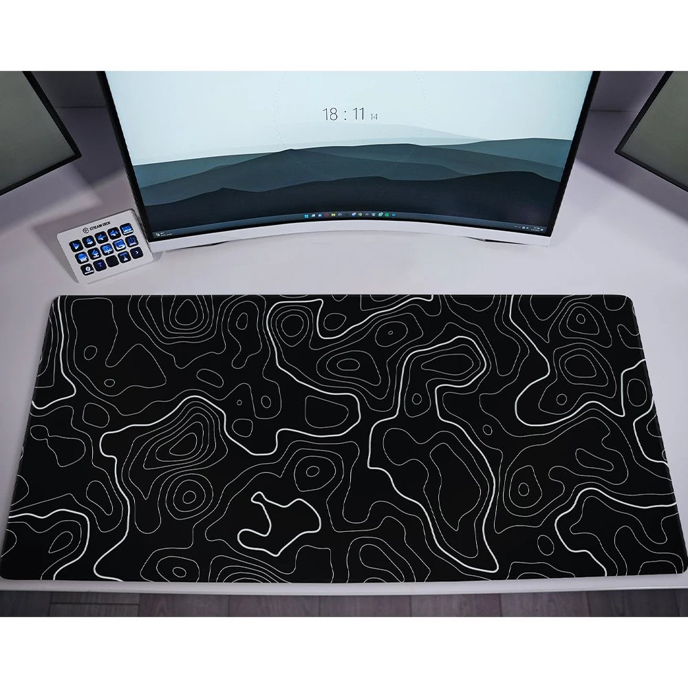 

Texture Mat Black Mouse Pad Gaming Laptop Mousepad PC Gamer Keyboard Desktops Mouse Mats Stitched Edges Nonslip Rubber Base Mats