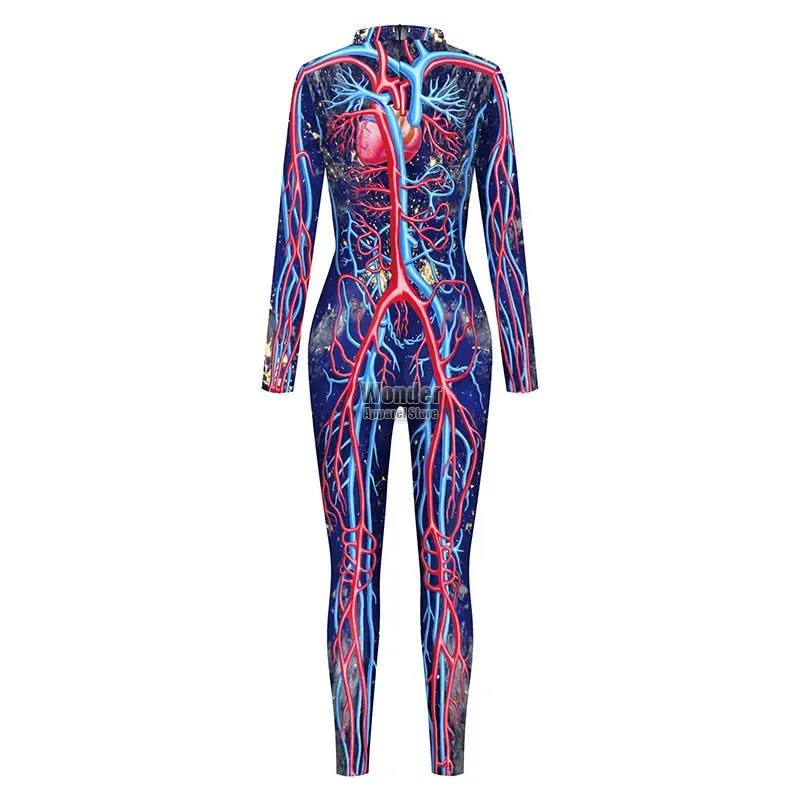 النساء الرجال جسم الإنسان هيكل جمجمة ثلاثية الأبعاد الطباعة بذلة الكبار هالوين تأثيري ازياء لعب الأدوار فستان الزي