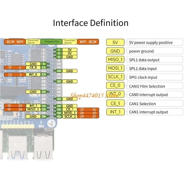 

K1AA 2CH CAN HAT 2Channel Isolated CAN Bus Expansion HAT Board Expand CAN Bus Capabilities Perfect for Various Applications