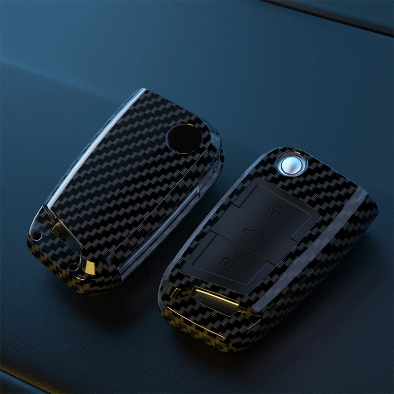 

New ABS Car Key Cover Case Shell For VW Polo Skoda Octavia A7 Kodiaq Seat Ateca Leon Golf 7 MK7 VII Tiguan Car Key Accessories