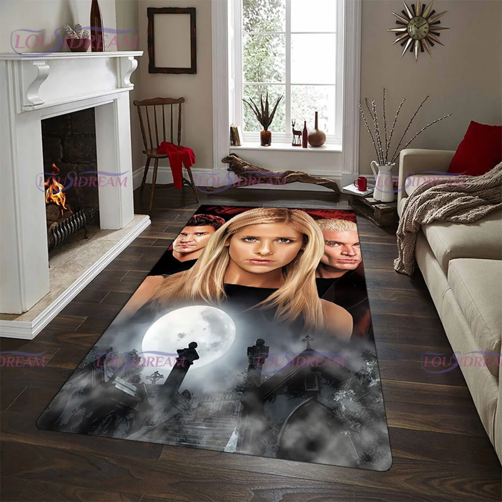 Vampire Slayer Buffy Printed Area Rugs Non-Slip Bathroom Carpet for Living Room Bedroom Floor Mat Halloween Carpet Home Decor