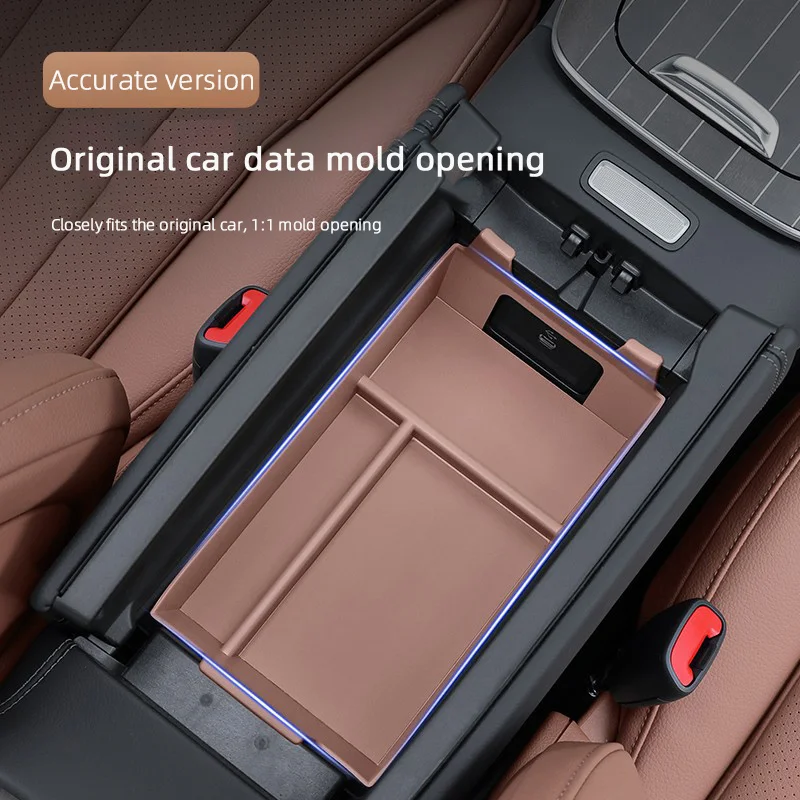Car Central Console Armrest Box Storage Box Tray For Mercedes Benz E Class W214 2024 E300 E260 E450 E220 Organizer Box Accessory