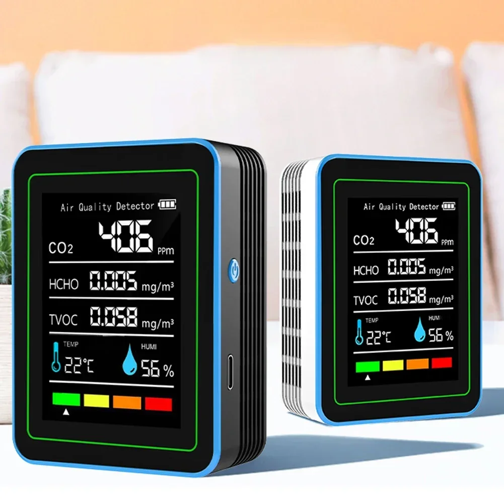 Hot Sales 5-in-1 Carbon Dioxide Detector For New House Decoration Formaldehyde Detection TVOC Temperature Humidity Parts