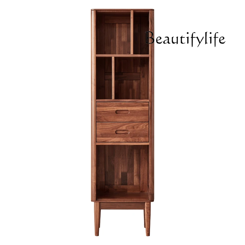 

Nordic Retro Solid Wood Wine Cabinet Light Luxury Small Apartment Living Room Display Cabinet Modern Simple Storage Bookshelf