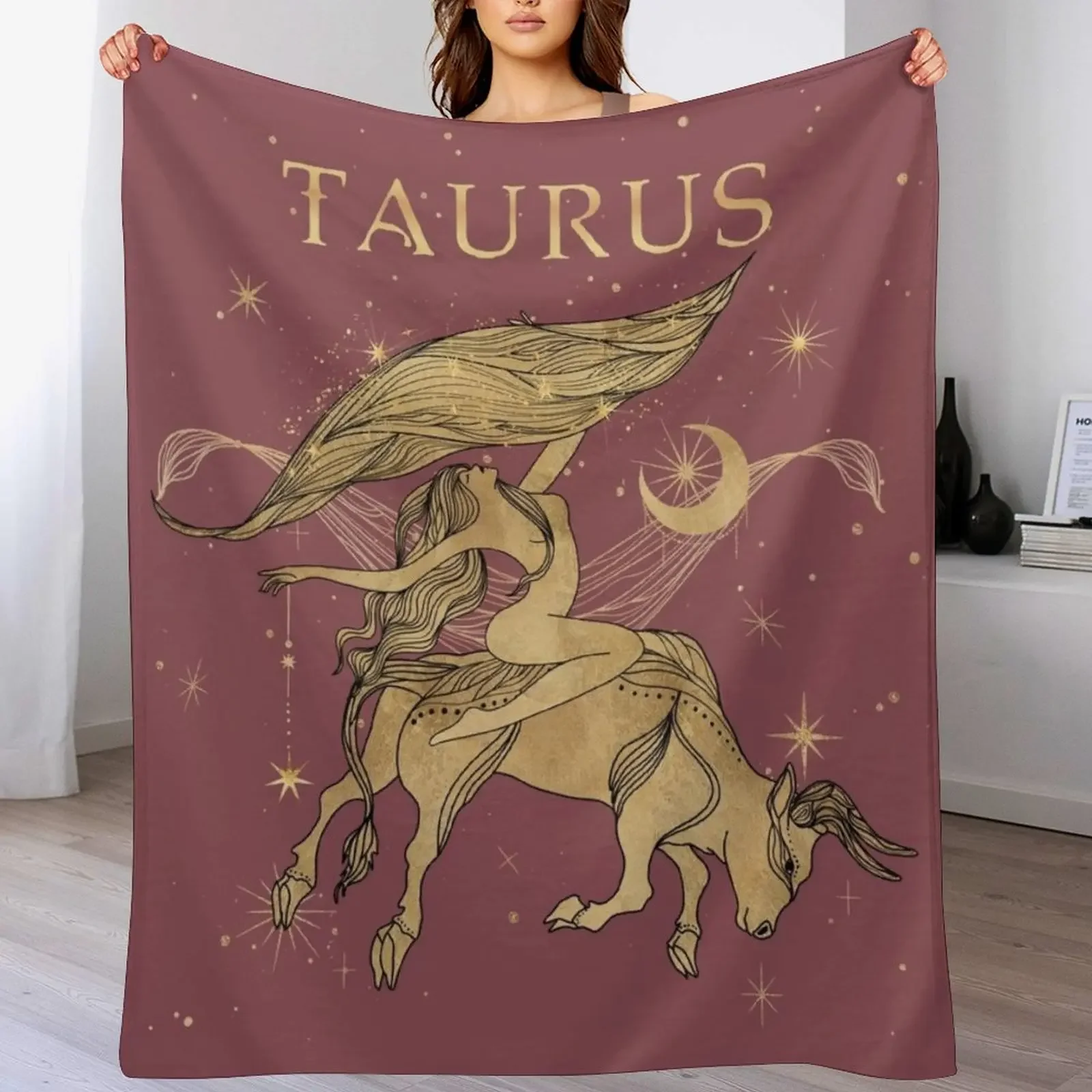 

Taurus zodiac woman Throw Blanket Luxurious Soft Fuzzy Blanket for Sofa Bed