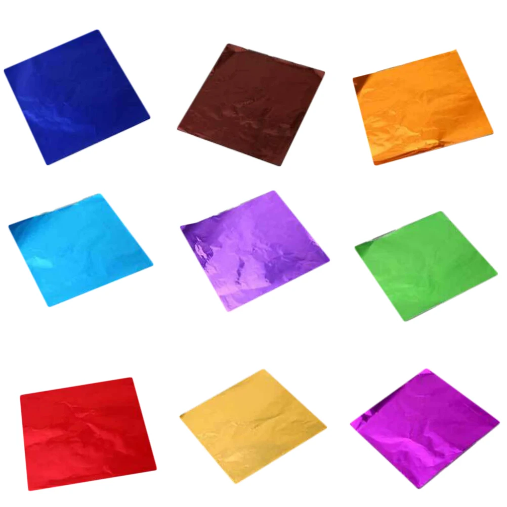 

9Packs Chocolate Food-Grade Aluminium Foil Paper Vibrant Smooth Surface Wrapping Paper for Candy Gift Packaging