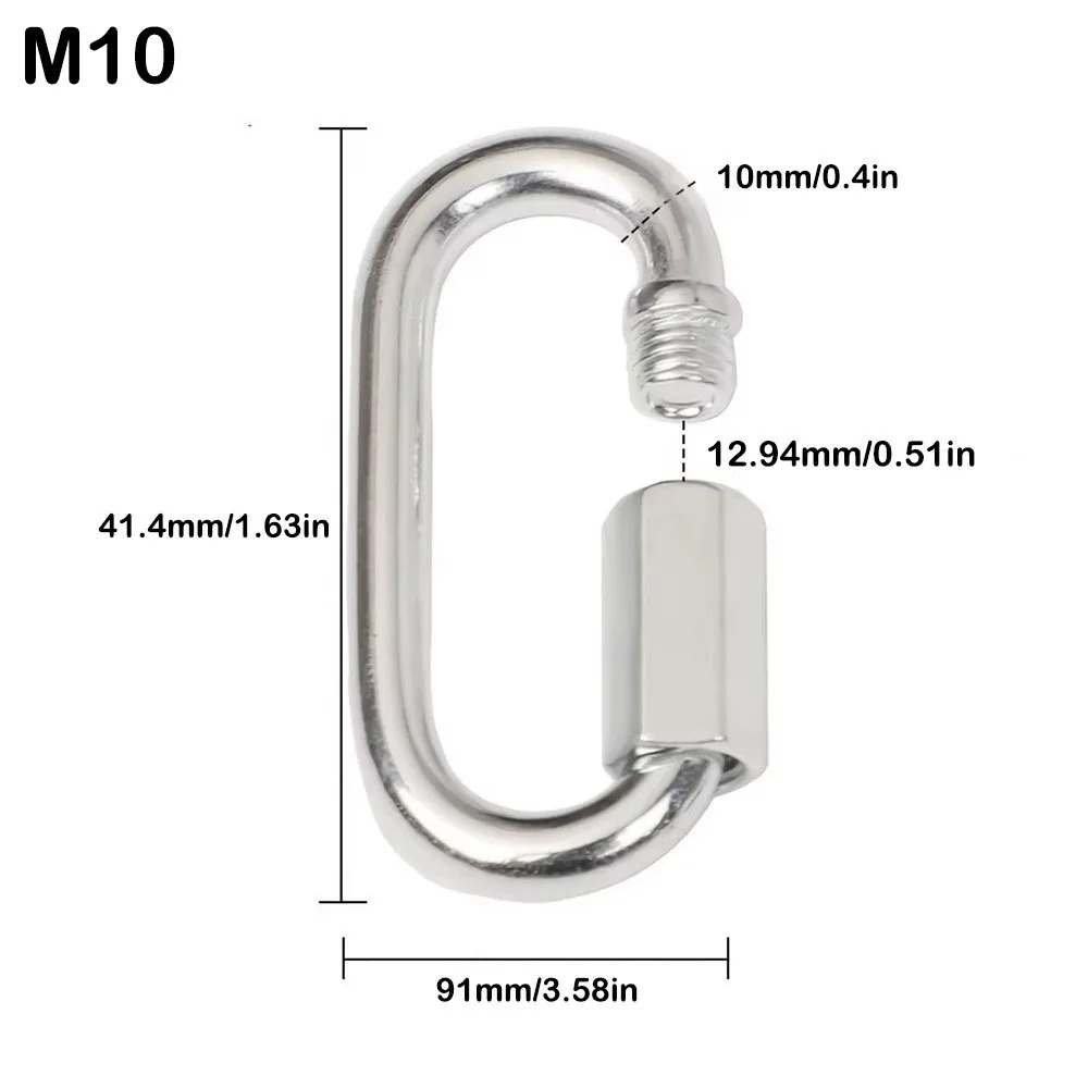 New 304 Stainless Steel Quick Link D Shape Heavy Duty Rope Connector Oval Connecting Ring Hammocks