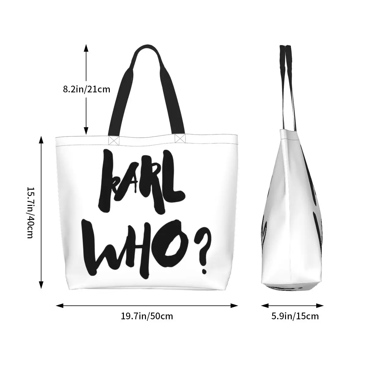 Karl Who Logo Shoulder Bag Reusable Large Capacity Merch For Unisex Trend Handbag