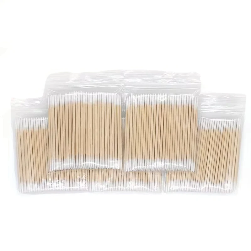 Disposable Ultra-small Micro Brushes Eyelash Extension Glue Removing Tools Double-end Wood Cotton Swab Lint-Free 7cm