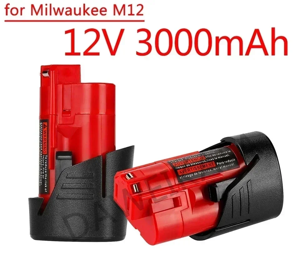 For Milwaukee M12 Battery 3.0/6.0/9.0Ah 12V Screwdriver battery m12 12V XC Tool 48-11-2402 48-11-2411 48-11-2401 Cordless Tools