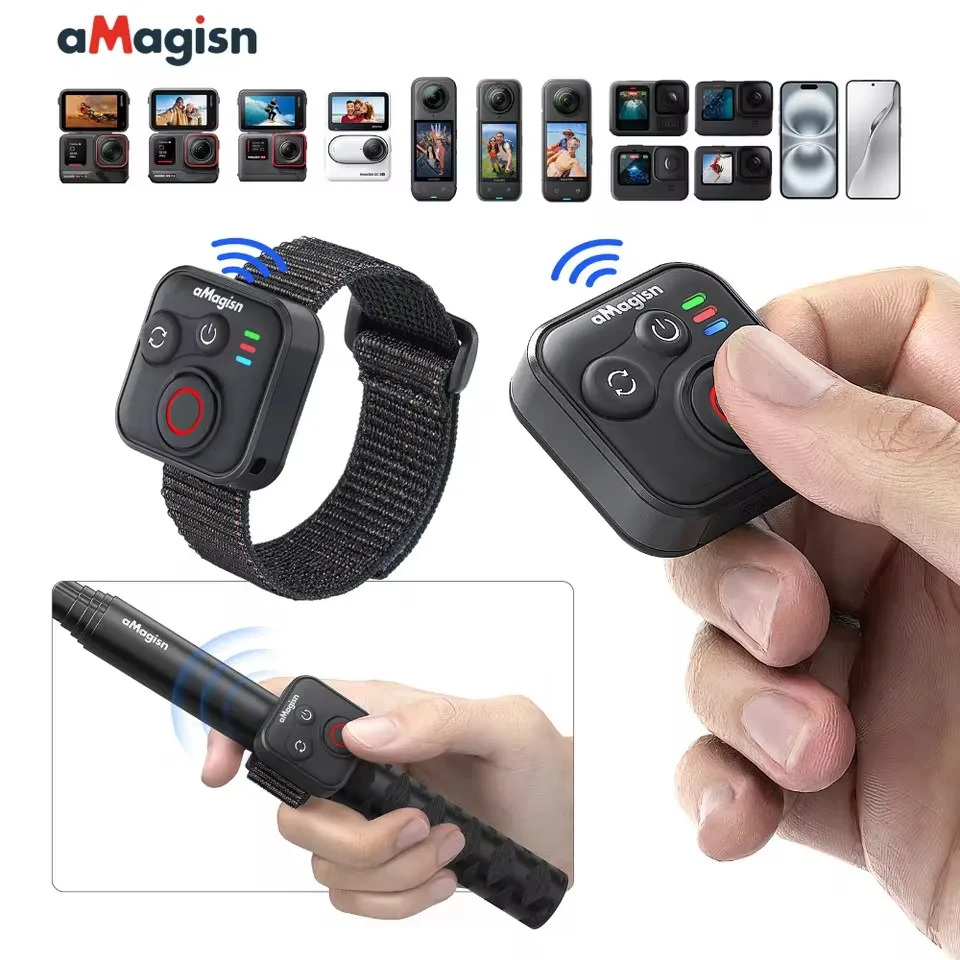 AMagisn 50 м Bluetooth-пульт дистанционного управления для Insta360 X5 X4 Ace Pro 2 Gopro 13 12 11 10 Экшн-камера iOS Android Контроллер затвора