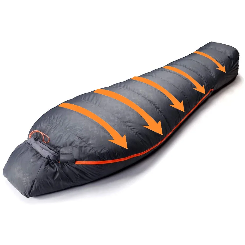 Europe warm outdoor camping equipment goose down sleeping bag 650 fill power down premium factory custom logo