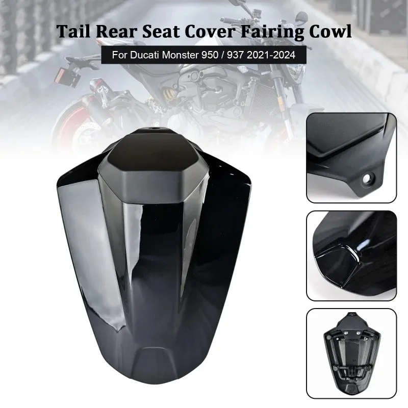 

Motorcycle Pillion Rear Passenger Seat Cowl Cover Hump Fairing Rear Seat Cushion For Ducati Monster 937 950 2021 2022 2023 2024