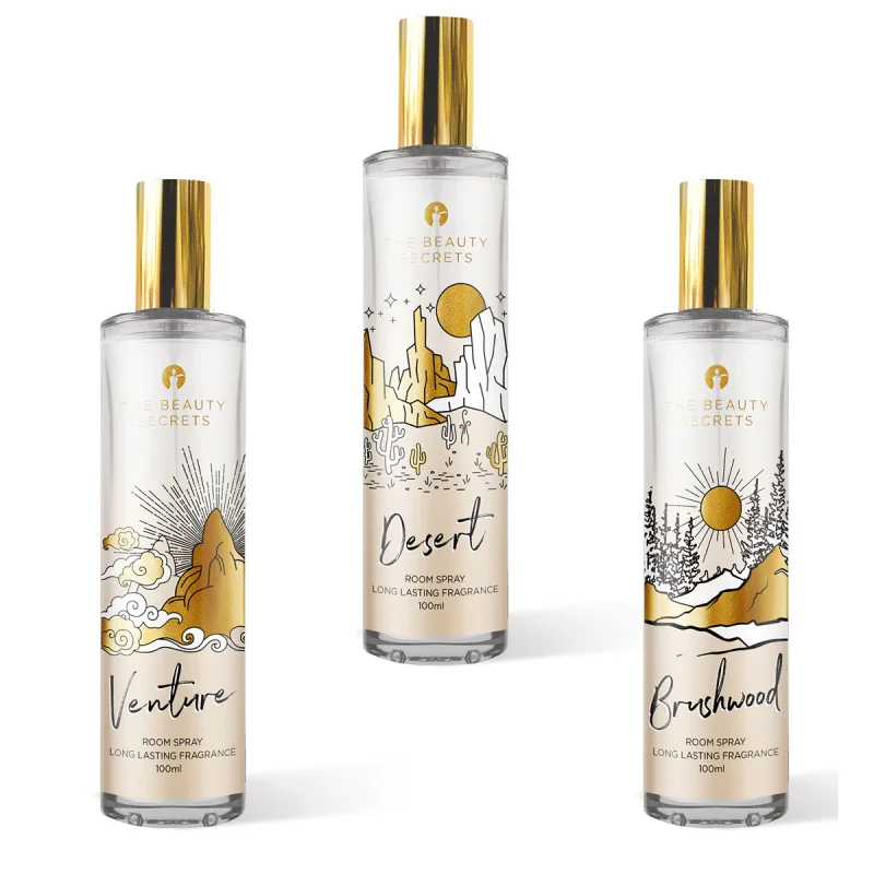 custom.Custom Label Digital Printing Metallic Foil Stickers Perfume Adhesive Fragrance Cosmetic Room Spray Bottle Packaging