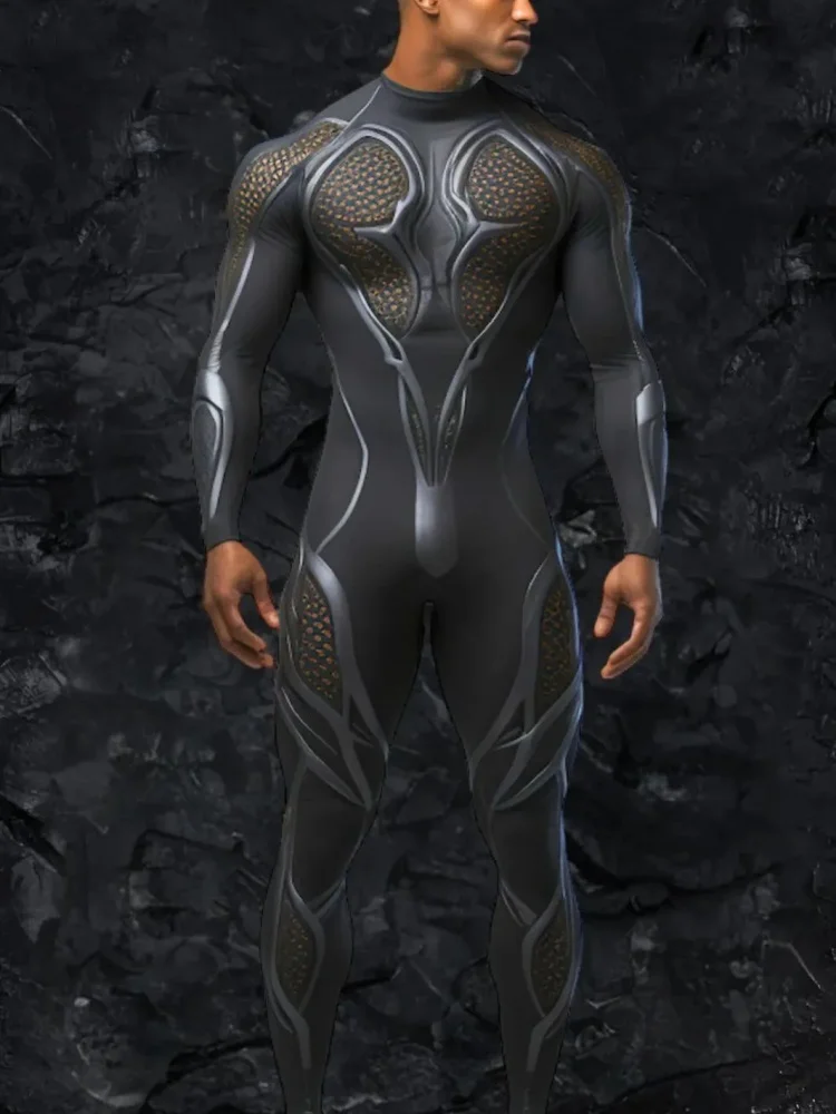 Halloween Smart Künstlerisches Kostüm Herren Technologie-Strumpfhose Karnevalsparty-Strumpfhose Bühnenauftritts-Jumpsuit Stretch-Bodysuit – Detail 11