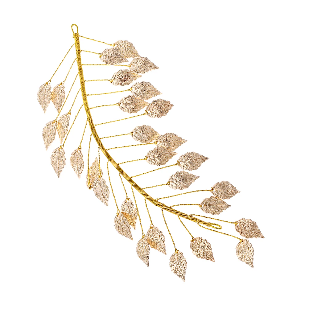 

Golden Leaf Headdress Women Hairb Wedding Bridal Accessory Alloy Durable Practical Stylish Leaf Headwear Party EngagementHair
