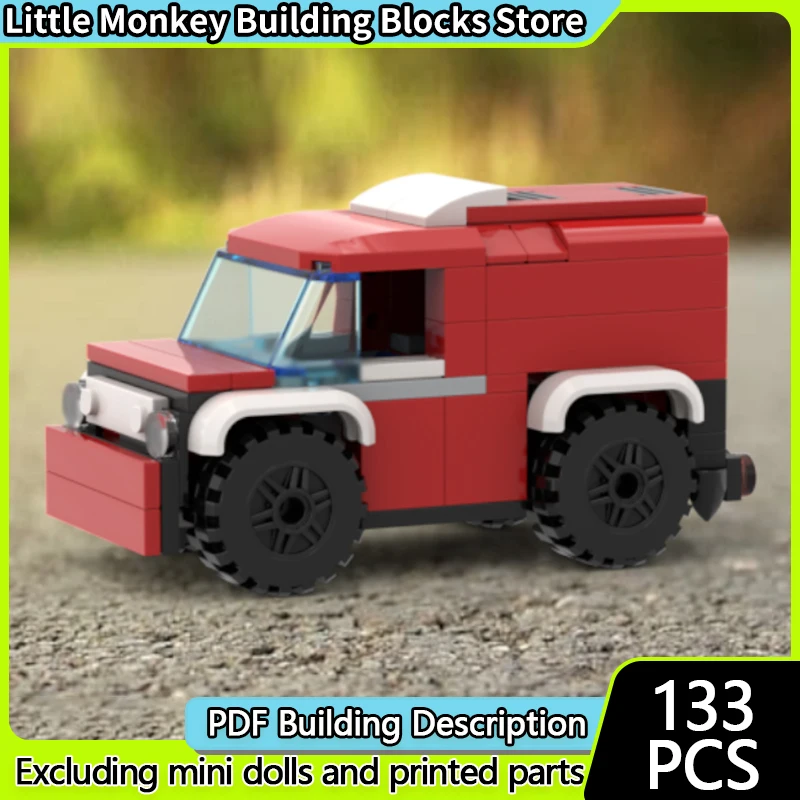 

Speed Racing Car Model MOC Building Bricks Red Delivery Van Modular Technology Children Holiday Gifts Assemble Toys Suit