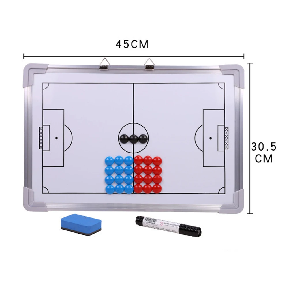 27 pcs Teaching Football Board Bright Colorful Training Aluminum Alloy Portable Soccer Practice Magnet Dry Erase Team