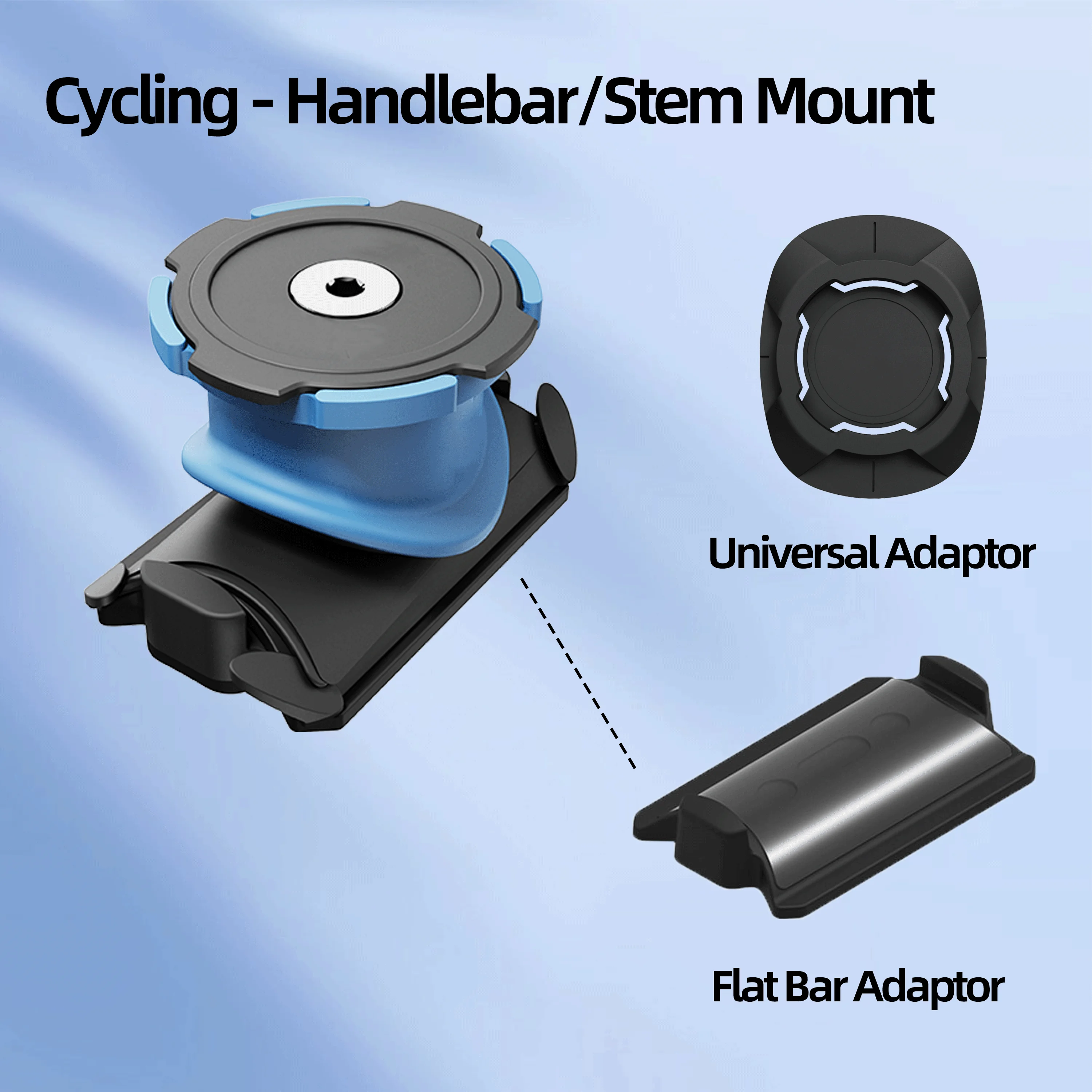 

Велоспорт — крепление на руль/вынос с адаптером для плоской планки и универсальным адаптером