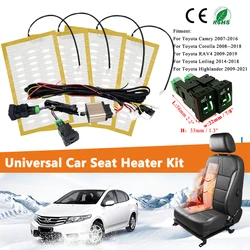 NEW 12V Built-in Car Seat Heater Kit Fit 2 Seats Alloy Wire Fast Heating Pads Poleless Paddle Control Switch Replace for Toyota