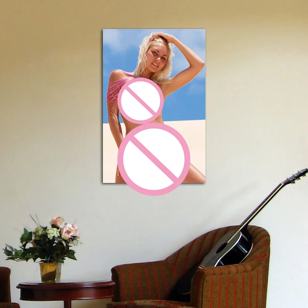 Beautiful Blonde Girl Poster & Print Minimalist Living Room Bedroom Decoration Wall Art Canvas Painting For Hotel Apartment