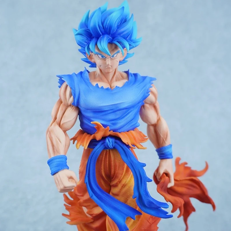 Figurka Anime Dragon Ball Kirin Ultra - Niebieski Goku 32 cm, Figurka Akcji z Dwoma Głowami, Świecąca Statuetka Kolekcjonerska, Model, Ozdoba, Zabawka