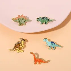 dinosaur Enamel Pin Funny Brooch Cartoons Badge for Bags Jeans Hoodies Denim Lapel Pin Jewelry Kids Best Gift