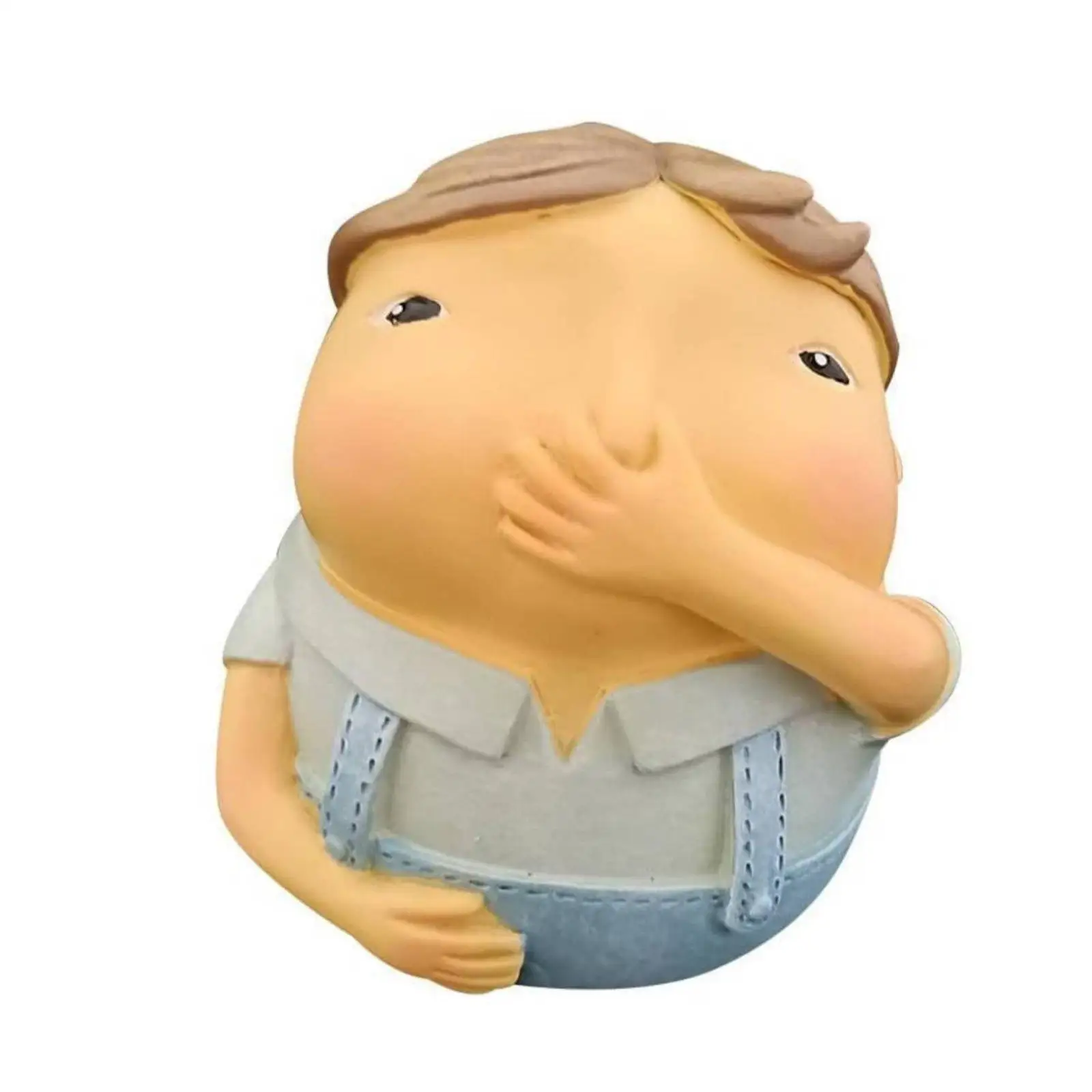 Quirky Kid Holding Nose Resin Figurine for Bathroom Counter Toilet Decor Miniature Prop Artistic Piece