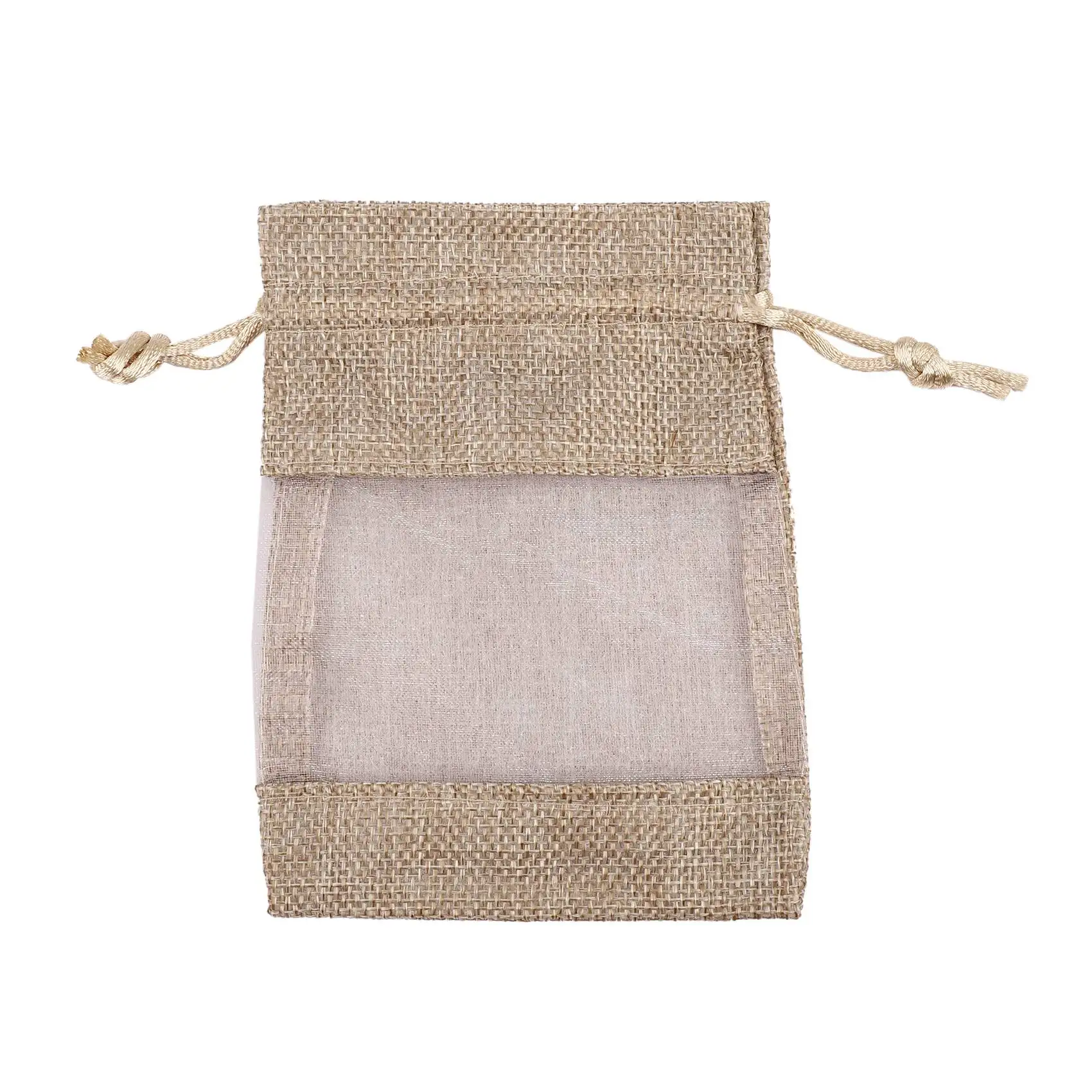 30Pcs Flax Organza Bags Burlap Drawstring Pouch Christmas Gifts Bag Wedding Party Bags for Coffee Beans Candy Makeup Jewelry