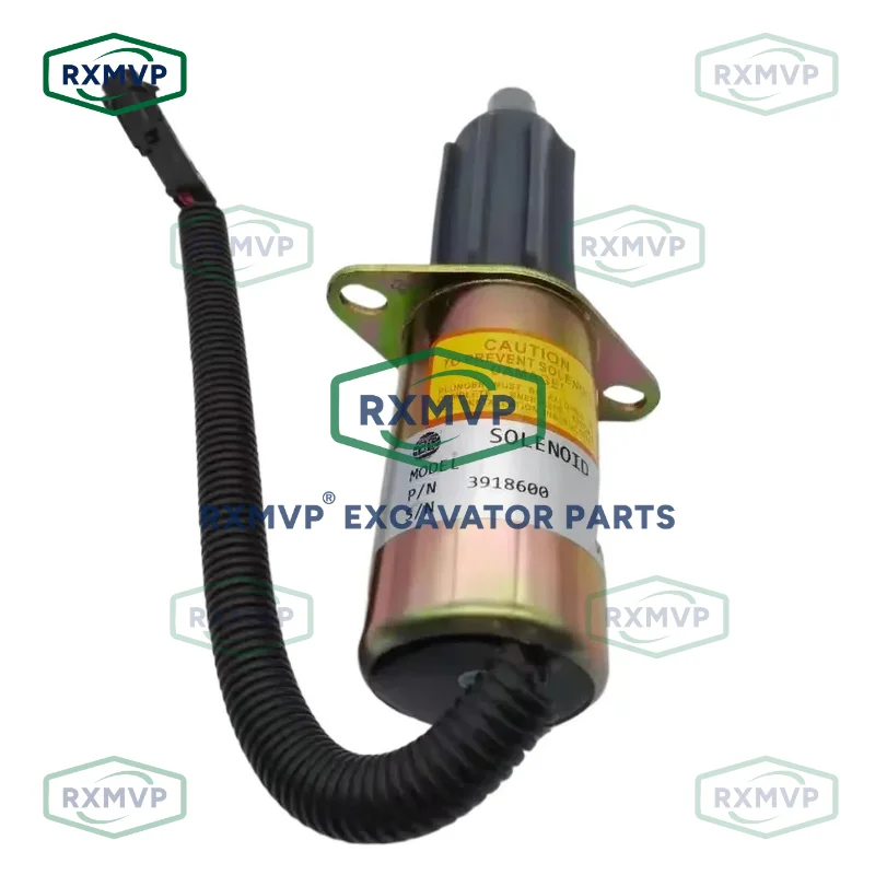 TJG130805 3921978 / 3918600 12V Stop Shutdown Shut-off Solenoid Valve Fits Excavator Diesel Engine Parts