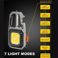 Keychain multifunction Work Light Rechargeable LED Light with Folding Bracket Bottle Opener for Fishing,Camping , and Walking