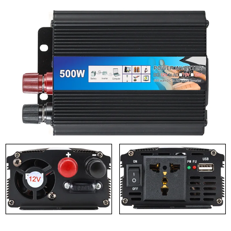 500W car inverter 12v 24v to 220v repair sine wave inverter truck car multifunction converter high power car accessories