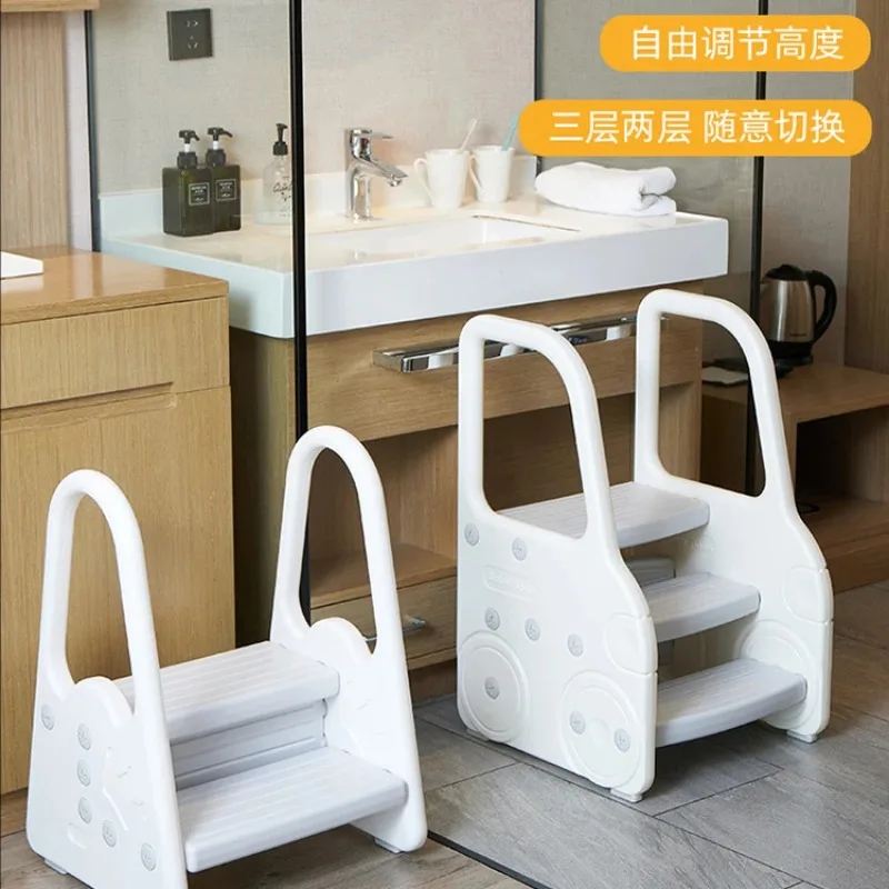 

Baby's hand washing steps, children's foot stools, bathroom anti-skid ladder with armrest, washbasin, face pad, foot stool
