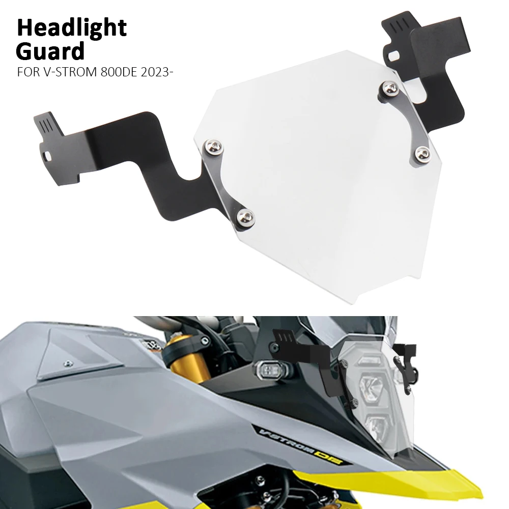 

For SUZUKI V-Strom 800DE V-STROM 800 DE Motorcycle Headlight Protector Acrylic Guard Cover Stainless Bracket 2023 2024