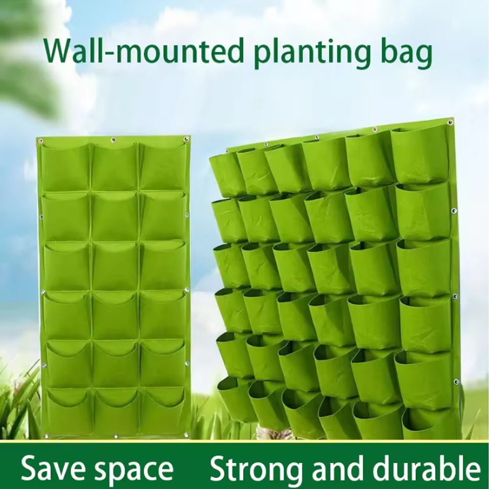 12/72 Pocket Felt Vertical Wall Hanging Planter Bag Home Garden Grow Bag Garden Planter Vertical Plant Pot Home Decor ﻿
