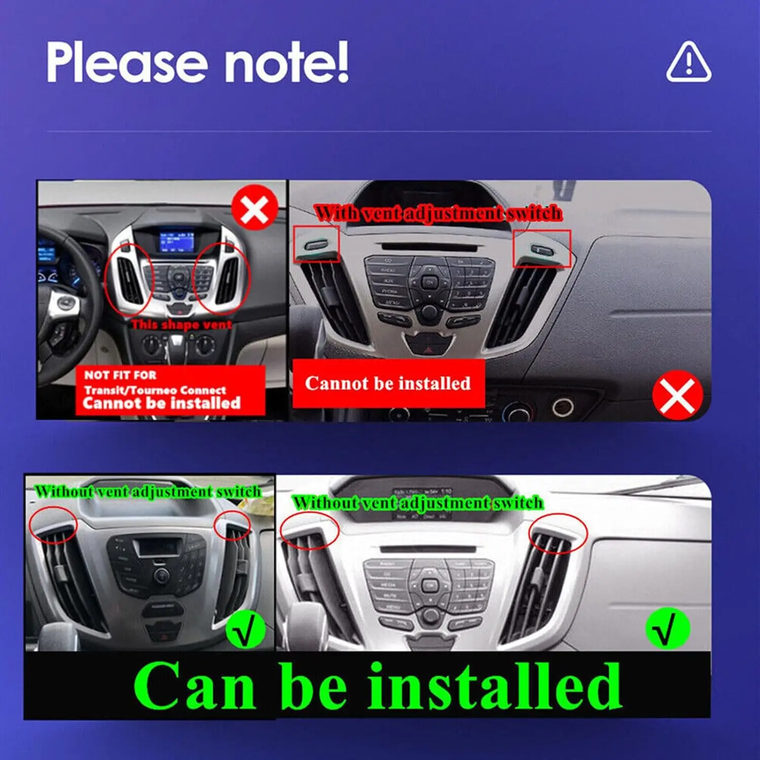 2G + 32GB Car Stereo Radio CarPlay GPS Navigation Player Compatible for Ford Transit Custom 2013-2019 9.7Inch Android 13