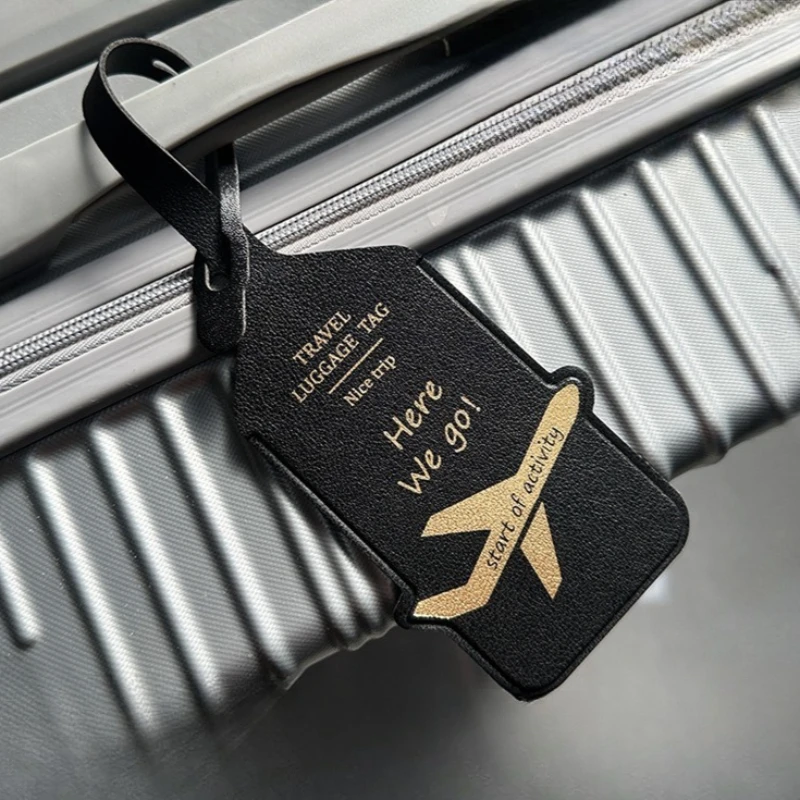 PU Leather Travel Boarding Pass Luggage Tag Suitcase Lable Men Women Travel Luggage Tags Flight Travel Accessories