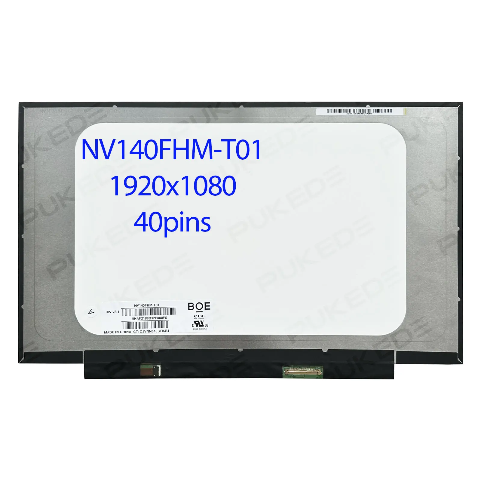 

14,0-дюймовый сенсорный ЖК-дисплей для ноутбука NV140FHM-T01 R140NVFA R1 B140HAK03.3 0A для HP EliteBook 840 G5 G6 1920x1080 40 контактов
