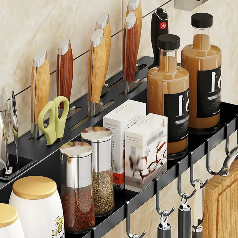 Stainless Steel Knife Holder Kitchen Household Integrated Knife Chopsticks Shovel Storage Rack Wall-Mounted