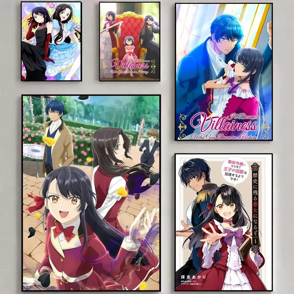 Isekai Romance I-I'Ll Become A Villainess Who Goes Down In History Poster Luxury Modern Wall to Enhance Home Decor Space