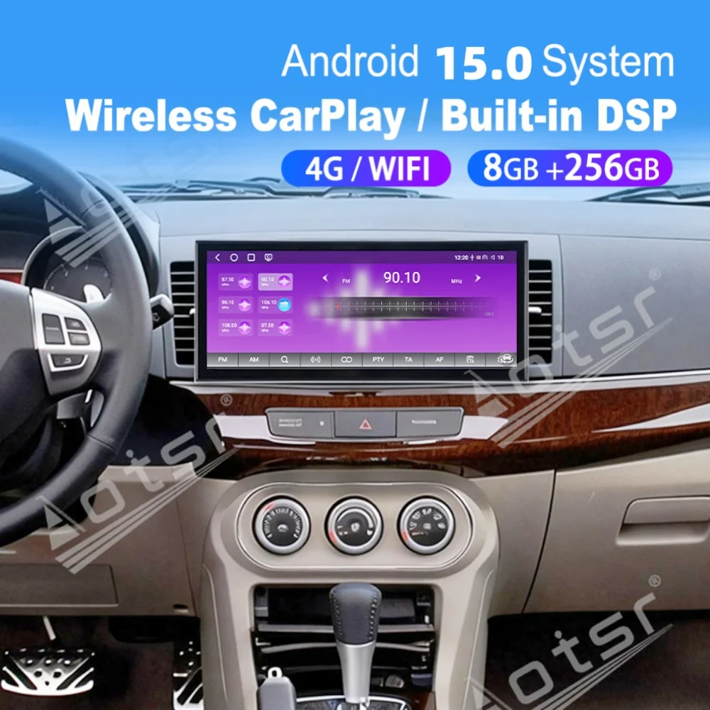 15.8” Android 15 Qualcomm Carplay Car Radio For Mitsubishi Lancer 2007~2012 Car Autoradio Multimedia Player GPS Navi Head Unit