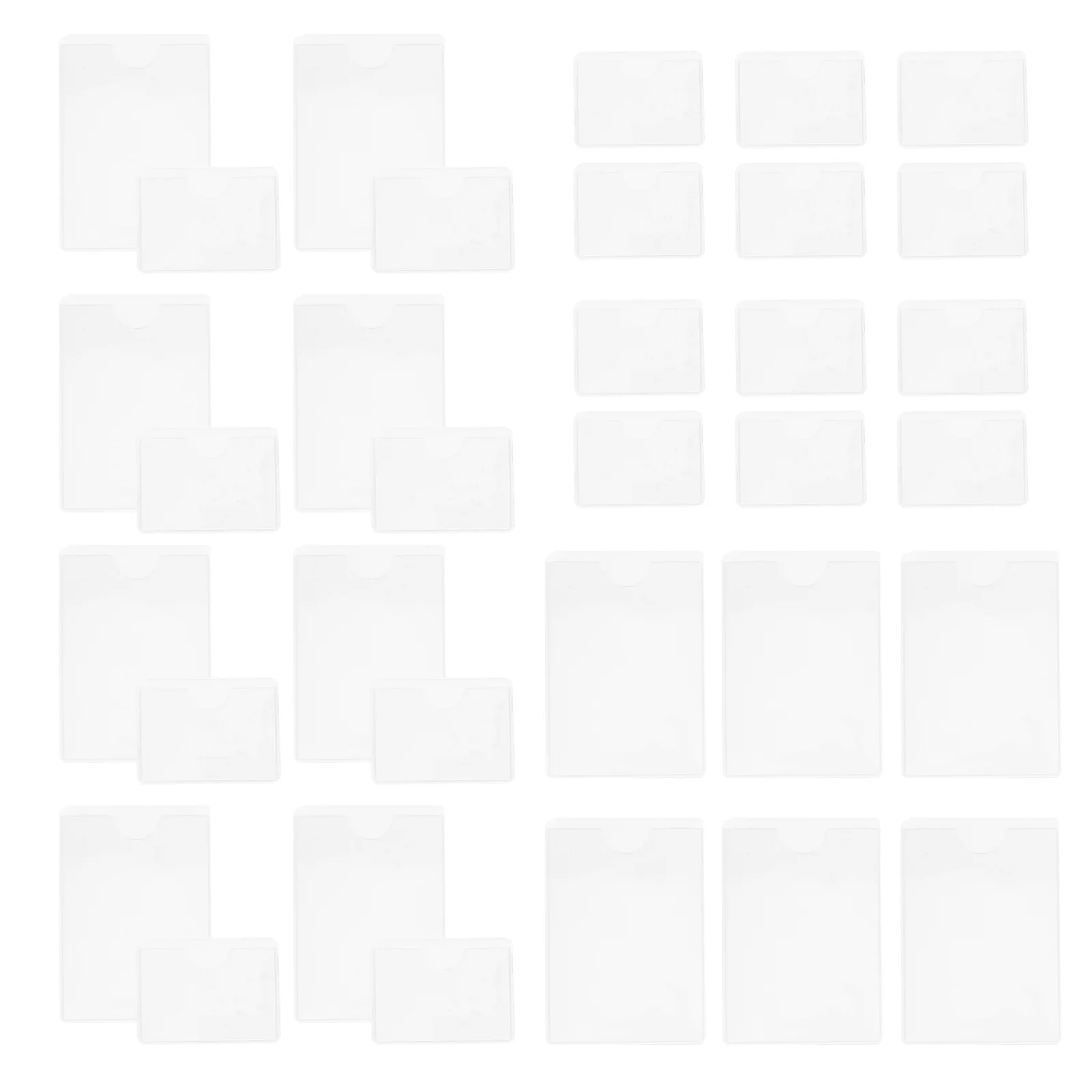 50 قطعة جيوب ذاتية اللصق حاملي البطاقات البلاستيكية الشفافة لصناديق التخزين بطاقات الفهرس لوازم تنظيم المدرسة المكتبية