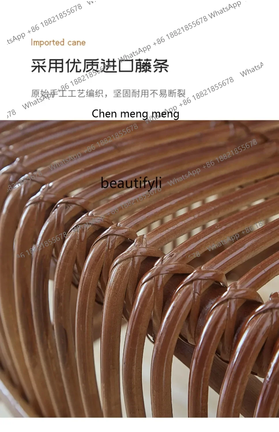 P178 Outdoor Dining Table and Chairs Natural Japanese Rattan Dining Chairs Homestay Home Balcony Terrace Lounge Chairs