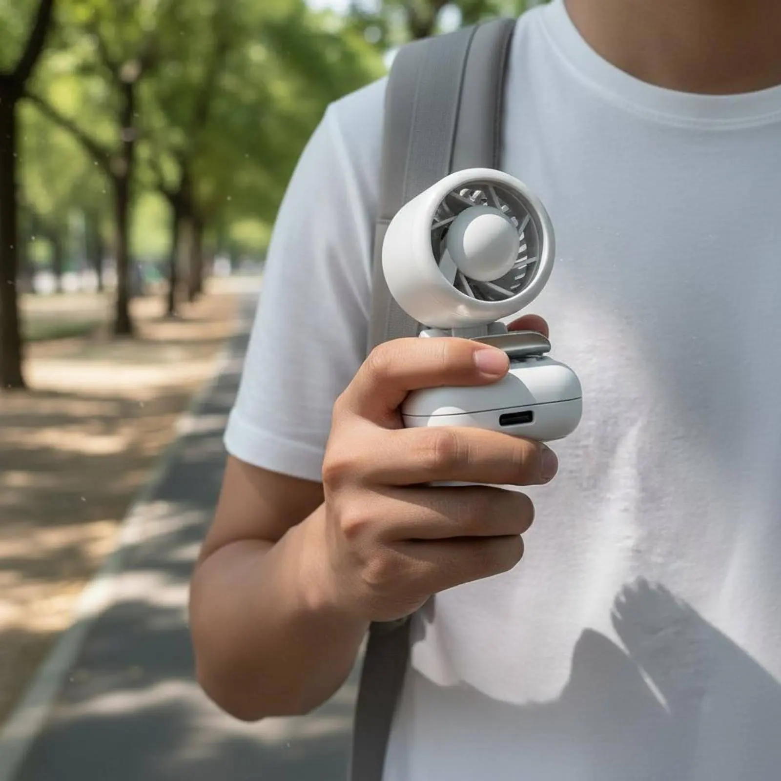 Small Clip Fan Strong Wind USB Clip Fan Cooling Device 3 Speeds Home Appliance Rechargeable Battery for Students, Outdoor, Hat view 3