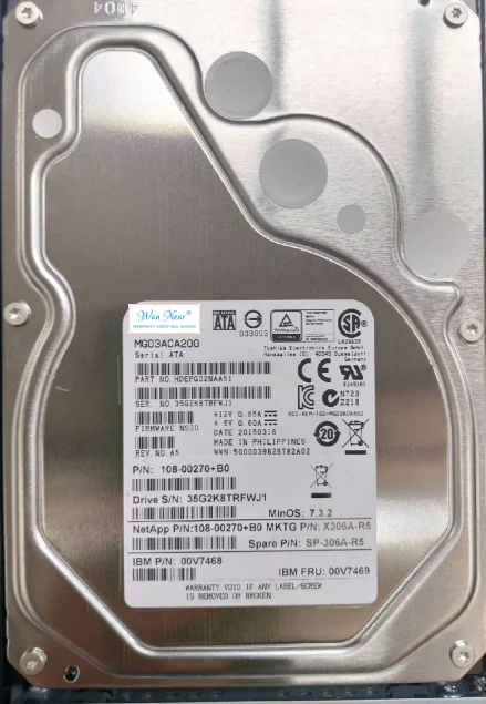 

For NetApp X306A-R5 2TB 7.2K SATA 3.5 inch HDD 46X1135 46X1133