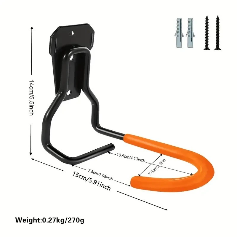 Thickened Heavy Load Metal Wall Hooks Rustproof Wall Mounted Hanging Brackets for Tools Plants Bags Clothes Garage Workshop