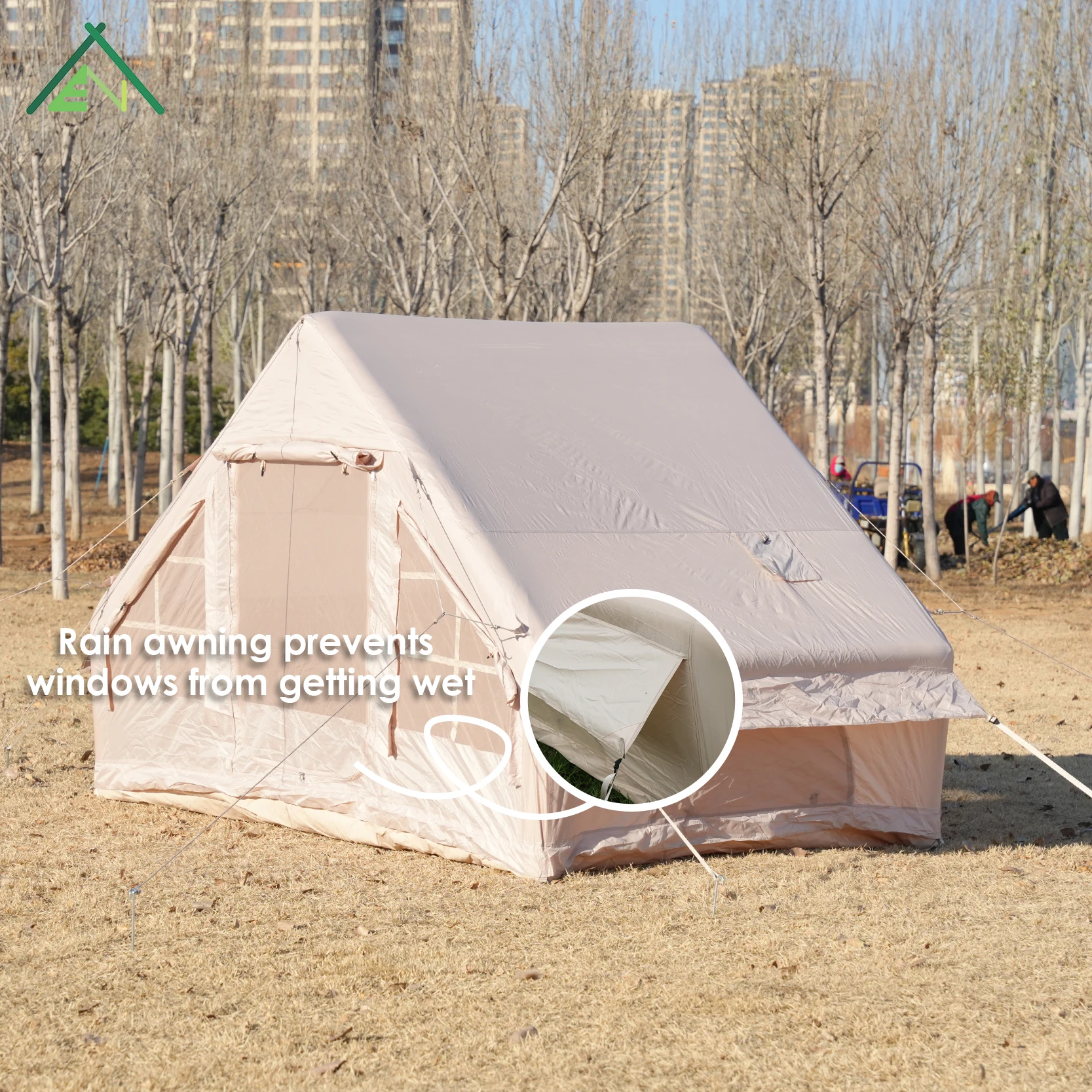 Wholesale 6.3sqm Inflatable Cabin Tent 2-3 Person Four-Season Waterproof Dual U Doors Quick Setup Outdoor Shelter
